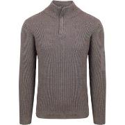 Sweat-shirt Suitable Mou Pull Demi-Zip Taupe