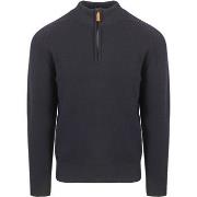 Sweat-shirt William Lockie Pull Half Zip Laine D'Agneau Marine