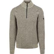 Sweat-shirt No Excess Pull Demi-Zip Mélanger Structure Stone