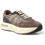 Chaussures Premiata Running Suede Sneaker Donna Brown Pink CASSIE-7003