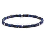 Bracelets Sixtystones Bracelet Perles Heishi 4mm Pierre Lapis -Large-2...