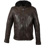 Blouson Oakwood Blouson Drink en cuir ref_44562 Chocolat