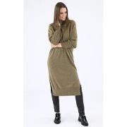 Robe Notshy Longue robe pull cachemire verte-048052