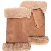 Gants Isotoner Mitaines Femme bord imitation fourrure Camel