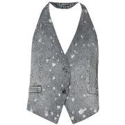 Gilet Liu Jo Gilet en toile denim avec strass