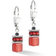 Boucles oreilles Coeur De Lion Boucles d'oreilles GéoCube rouge