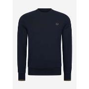 Pull Fred Perry Sweat à col ras du cou - marine caramel foncé