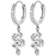 Boucles oreilles Brillaxis Boucles d'oreilles créoles serpent argent