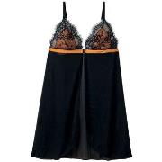 Pyjamas / Chemises de nuit Pomm'poire Babydoll noir/jaune Tsunami