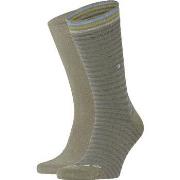 Chaussettes Burlington Everyday 2-Pack Rayures Vert 7064