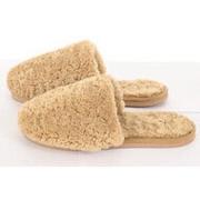 Chaussons La Canadienne Pantoufles en laine de mouton camel-044236