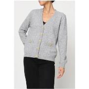 Pull Kebello Pull Cardigan col v Gris F