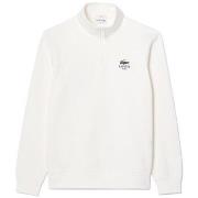 Sweat-shirt Lacoste SWEATSHIRT BLANC COL MONTANT ZIPPÉ IMPRIMÉ