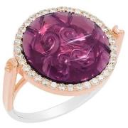 Bijoux Orusbijoux Bague Argent Rose Disque Prune