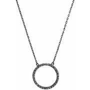 Collier Orusbijoux Collier Argent Noir Cercle De Vie Noir