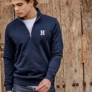 Sweat-shirt Harrington Sweat-shirt col camionneur marine