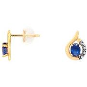 Boucles oreilles Cleor Boucles d'oreilles en or 375/1000 et saphir