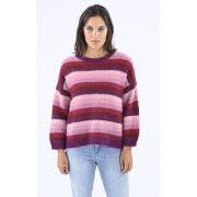 Pull Les Tricots De Lea Pull col rond à rayures colorées-047770