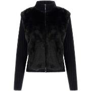 Sweat-shirt Guess Ls Fur Mix Zip Frnt Mila Cardi