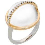 Bijoux Orusbijoux Bague Argent Dorée Sphère Blanche