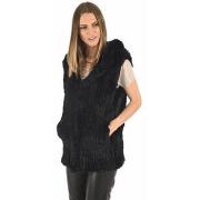 Gilet La Canadienne Gilet capuche lapin noir-044880