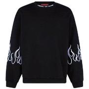 Sweat-shirt Vision Of Super Sweat-shirt col rond avec flammes brodes