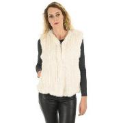 Veste La Canadienne Gilet en lapin blanc-044875