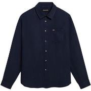 Chemise Napapijri G-linen ls blu marine