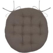 Galettes de chaise Stof Coussin de chaise ronde réversible Taupe et Li...