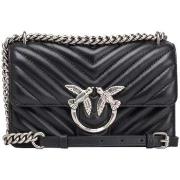 Sac Pinko Rose mini chevron sac noir argent