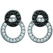 Boucles oreilles Brillaxis Boucles d'oreilles argent black et white