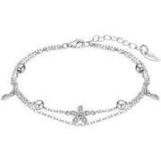 Bracelets Lotus Bracelet double Silver fleur et pampilles