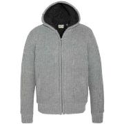 Sweat-shirt Schott Gilet double sherpa homme Ref 58995 Gris Chine