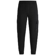 Pantalon BOSS PANTALON DE SURVÊTEMENT NOIR RELAXED FIT AVEC BORDURES