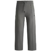 Pantalon BOSS BAS DE SURVÊTEMENT EN MOLLETON DE COTON GRIS AVEC BANDES...