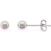 Boucles oreilles Brillaxis Boucles d'oreilles Boule 4 mm or blanc 18 c...