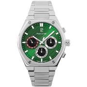 Montre Pierre Lannier COPILOTE Argenté Cadran Vert Bracelet Acier Arge...