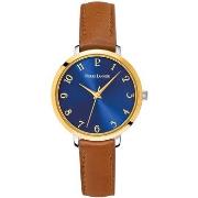 Montre Pierre Lannier CHOUQUETTE Cadran Bleu Bracelet Cuir Brun