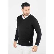 Pull Hollyghost Pull homme col v noir - Touché cachemire