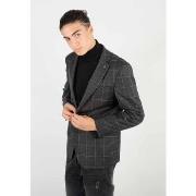 Costumes Hollyghost Veste de costume Homme à carreaux gris foncé