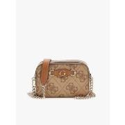 Sac Bandouliere Guess Sac Bandoulière Izzy Top Zip Shoulde Latte Logo ...