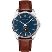 Montre Pierre Lannier METROPOLITAIN Cadran Bleu Bracelet Cuir Brun