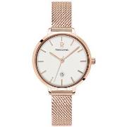 Montre Pierre Lannier ECHO Cadran Blanc Bracelet Acier Milanais Doré-r...