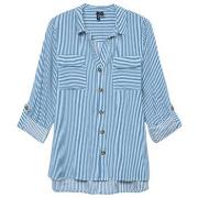 Chemise Vero Moda CHEMISE VMBUMPY L/S SHIRT - AZURE BLUE / SNOW WHITE ...