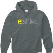 Sweat-shirt Etnies ECORP HOODIE BLACK WHITE YELLOW