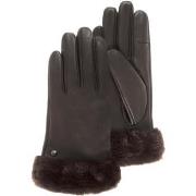 Gants Isotoner Gants Femme cuir bord fourrure Marron