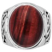 Bijoux Orusbijoux Bague Homme œil De Tigre Rouge Massive Argent