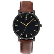 Montre Pierre Lannier ESSENTIAL Cadran Noir Bracelet Cuir Brun