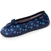 Chaussons Isotoner Chaussons ballerines Femme Fleur Bleue