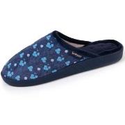 Chaussons Isotoner Chaussons mules Femme Bleu fleur